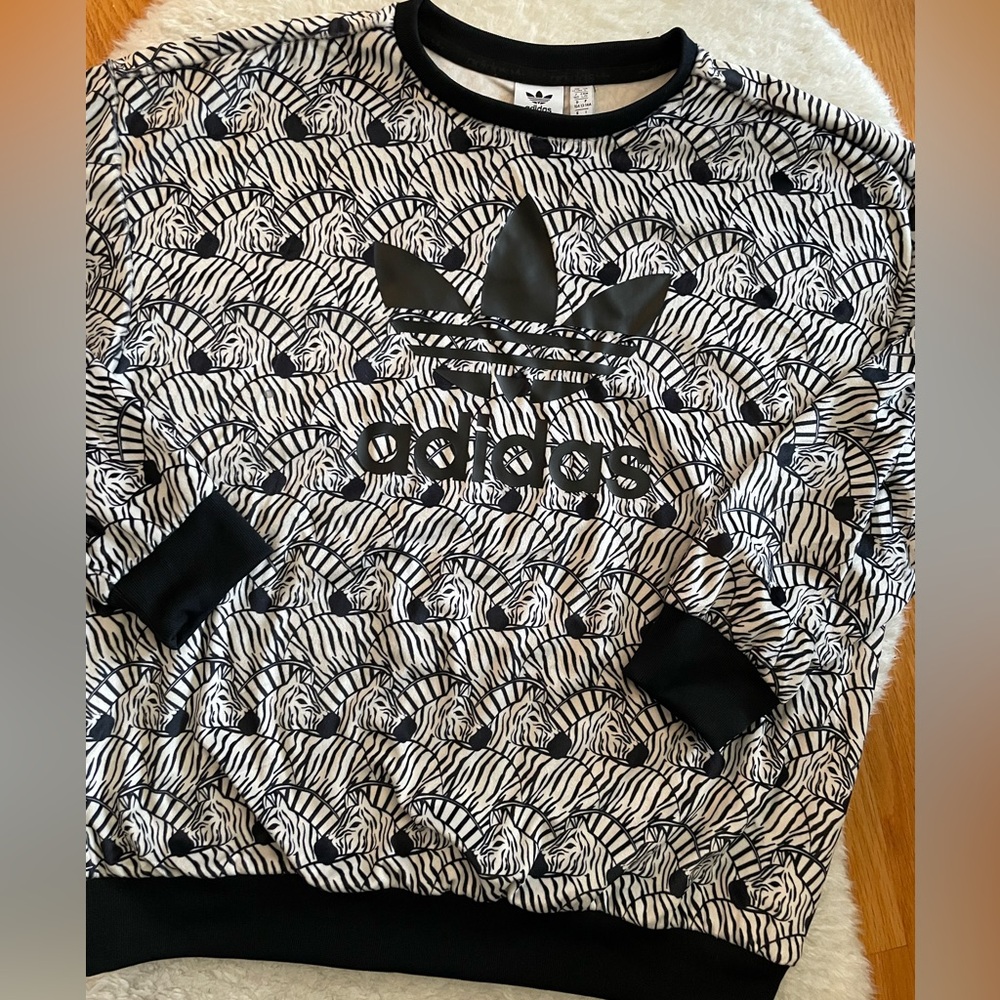 Adidas zebra print sweatshirt